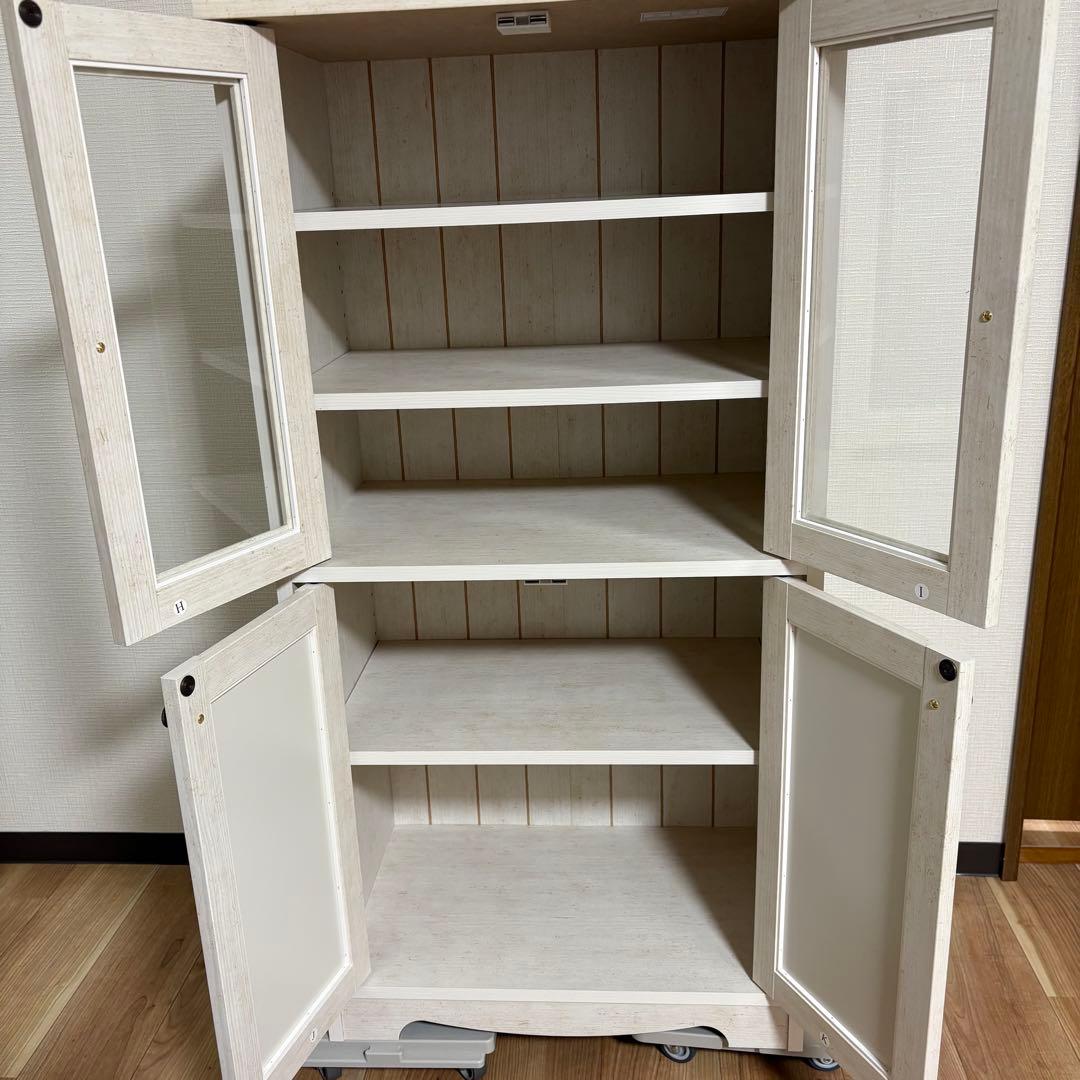 【即日発送対応】ニトリ リズバレー キャビネット ホワイト 食器棚 カントリー