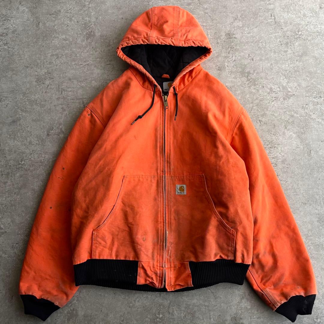 USA製□carhartt【L】アクティブジャケット ダックジャケット オレンジ