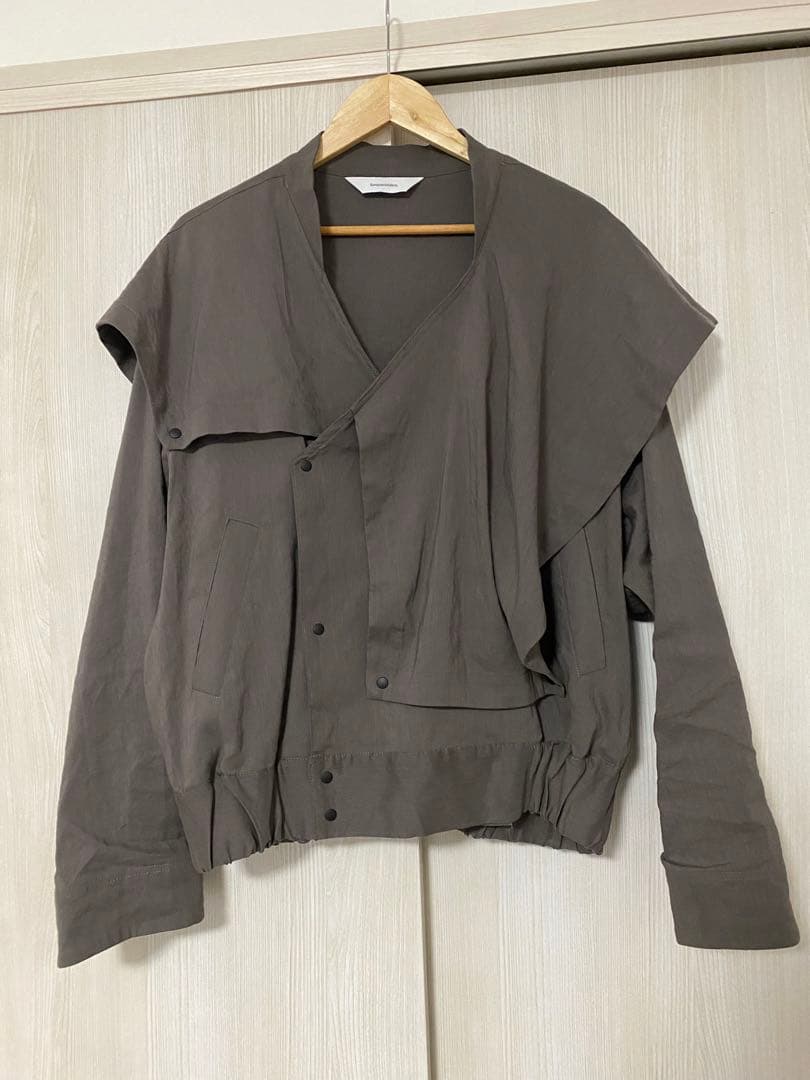 【美品】sasquatchfabrix ノーカラー ジャケット ブルゾン グレー