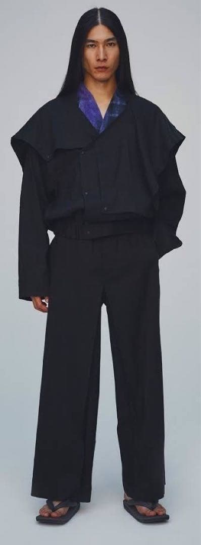 【美品】sasquatchfabrix ノーカラー ジャケット ブルゾン グレー