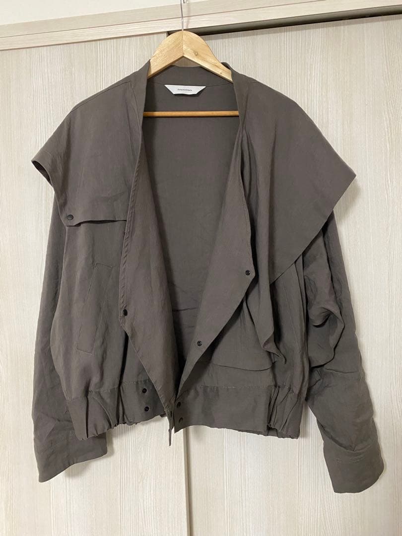【美品】sasquatchfabrix ノーカラー ジャケット ブルゾン グレー