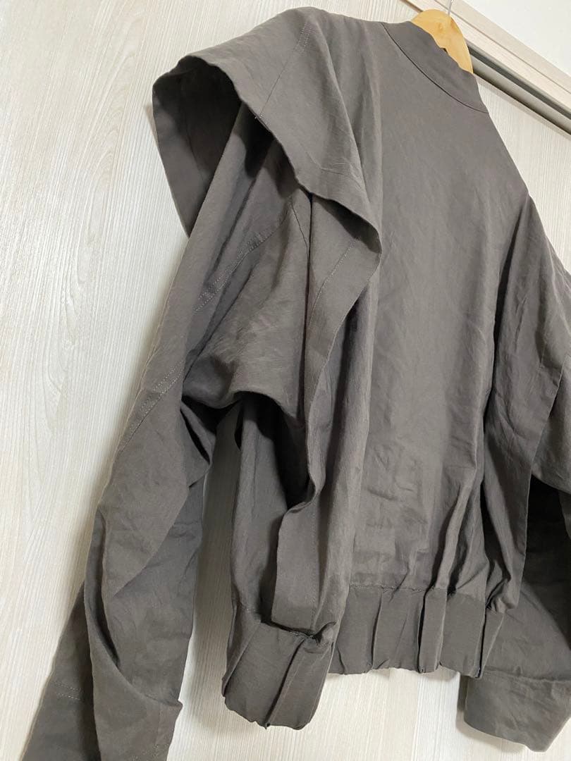 【美品】sasquatchfabrix ノーカラー ジャケット ブルゾン グレー