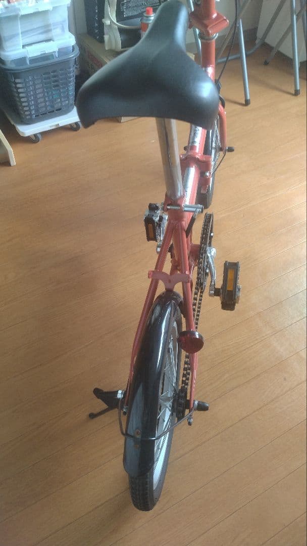 引取限定 CAPTAIN STAG 16インチ折りたたみ自転車 カゴ付き