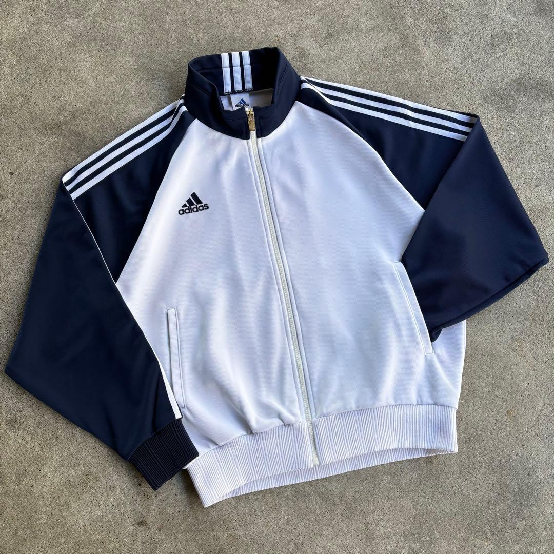 90s adidas デサント製 パフォーマンスロゴ 刺繍 トラックジャケット