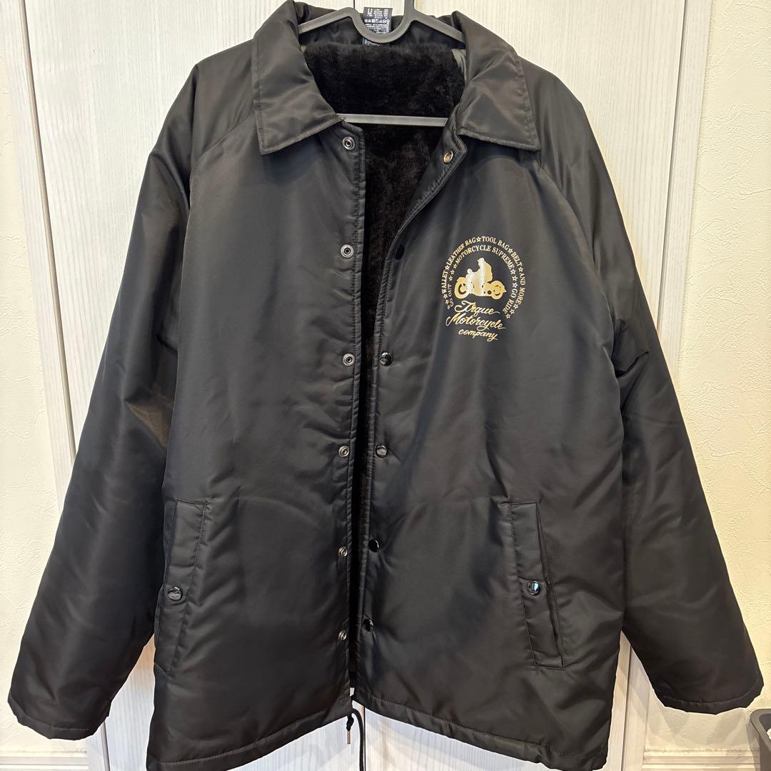 ブルゾンブラックジャンパー、中綿ジャケット、ナイロンジャケット　バイクアウター