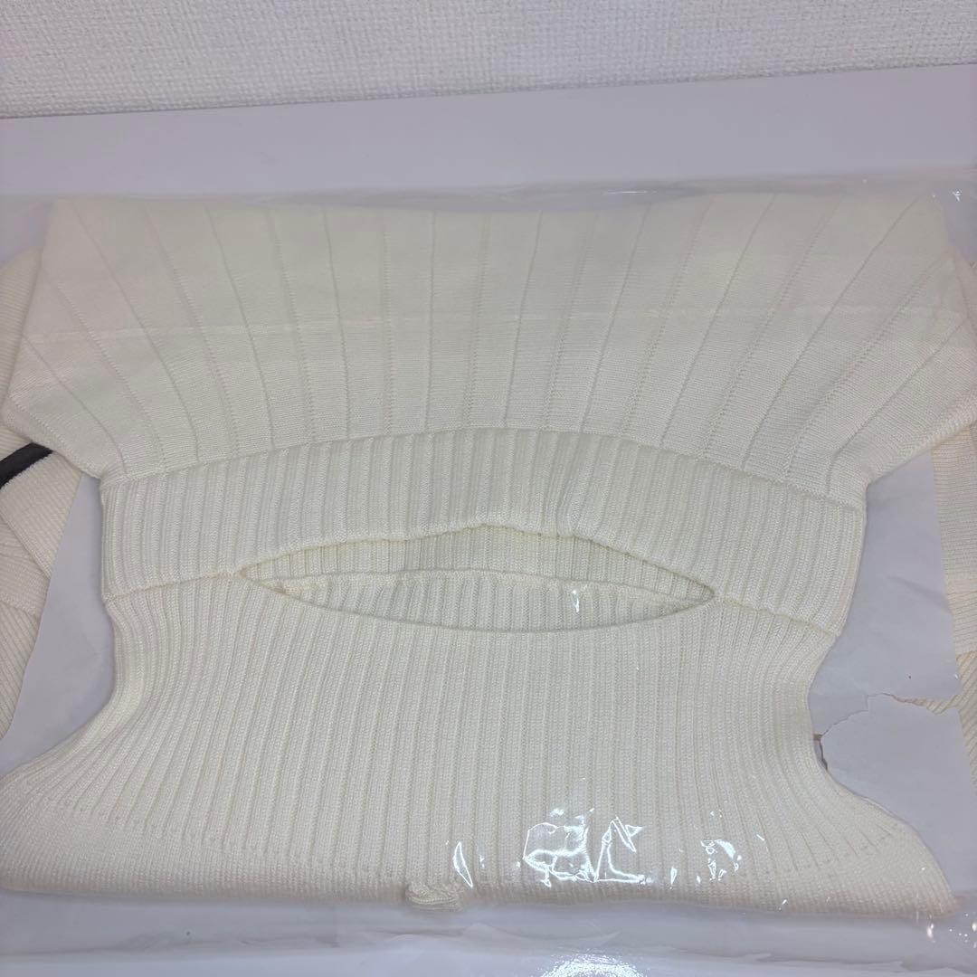 ダーリッチ Darich ウエストオープンリボンデザインニットミニワンピース 白