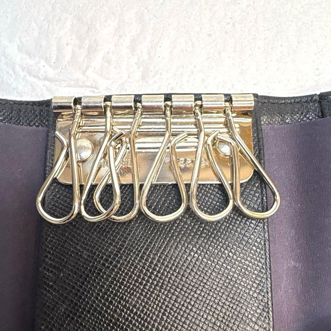 PRADA 6連キーケースブラック ナイロン