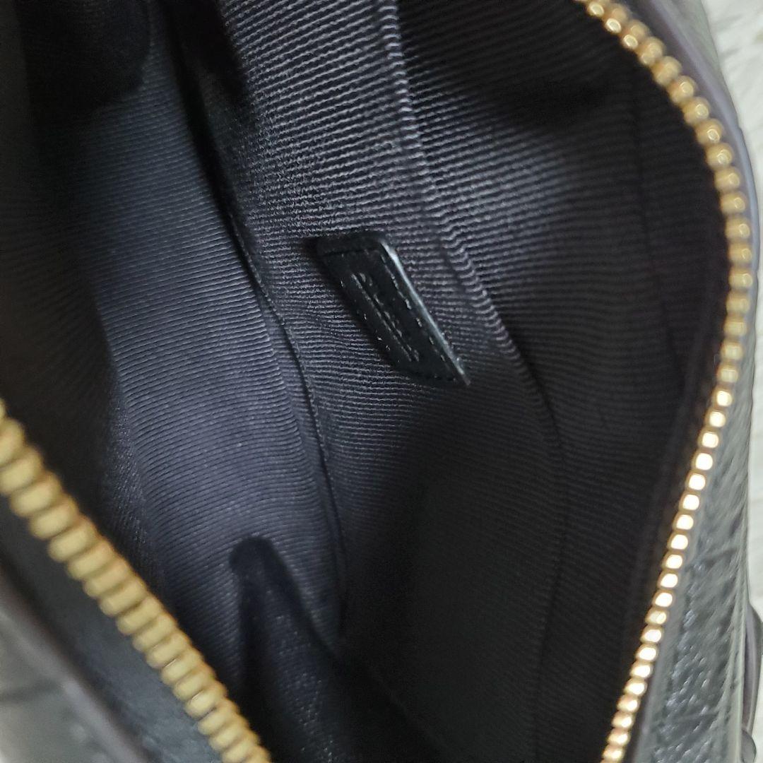 ■未使用に近い フルラ クロコ ウエストバッグ ボディバッグ レザー ブラック