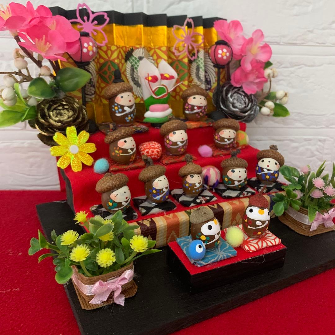 どんぐりアート♡お雛様オブジェ2点＆春のオブジェ2点♡