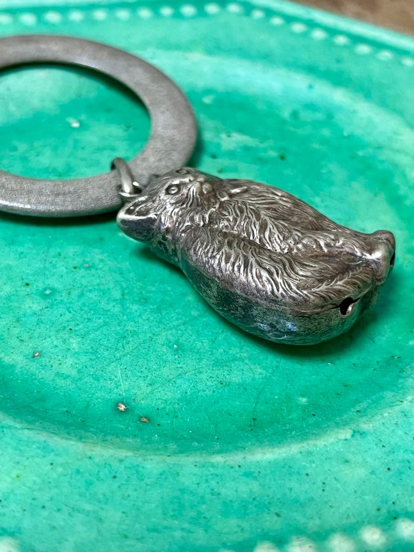 ベビーラトル　イギリス　猫　シルバープレート　ヴィンテージ　アンティーク