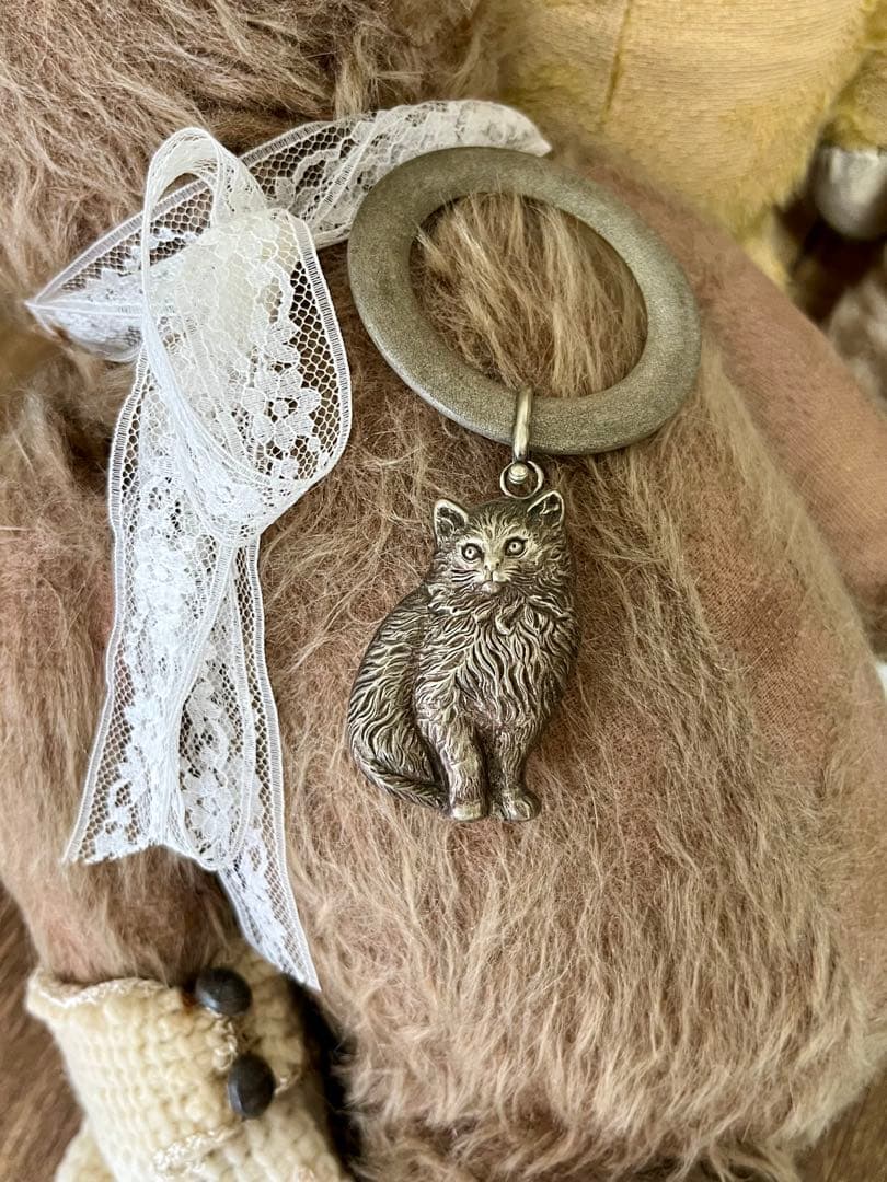 ベビーラトル　イギリス　猫　シルバープレート　ヴィンテージ　アンティーク