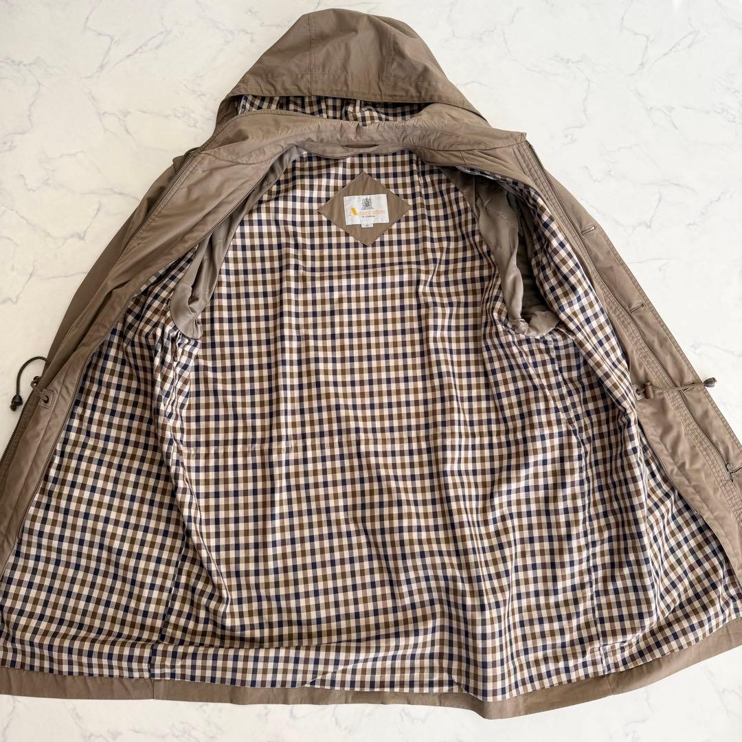 【美品】　アクアスキュータム モッズコート ライナー 裏地チェック ダウンコート