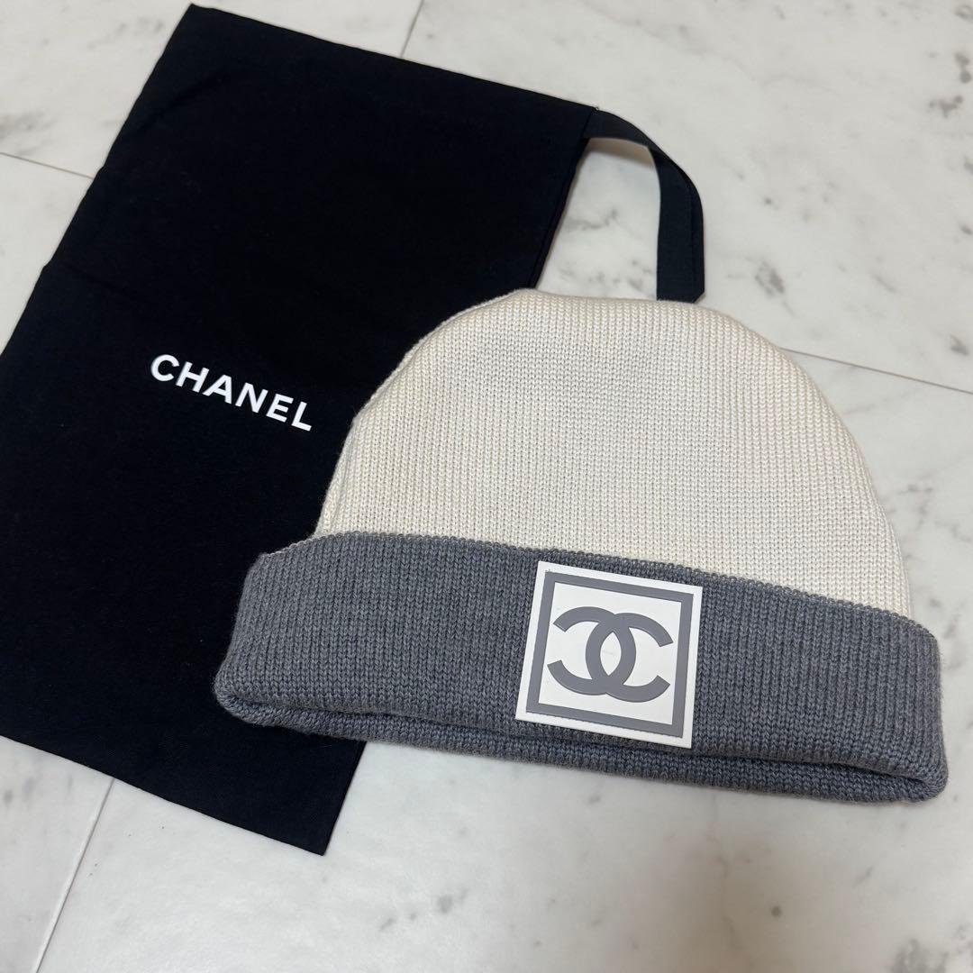 CHANEL ニット帽　ビーニー　スポーツライン
