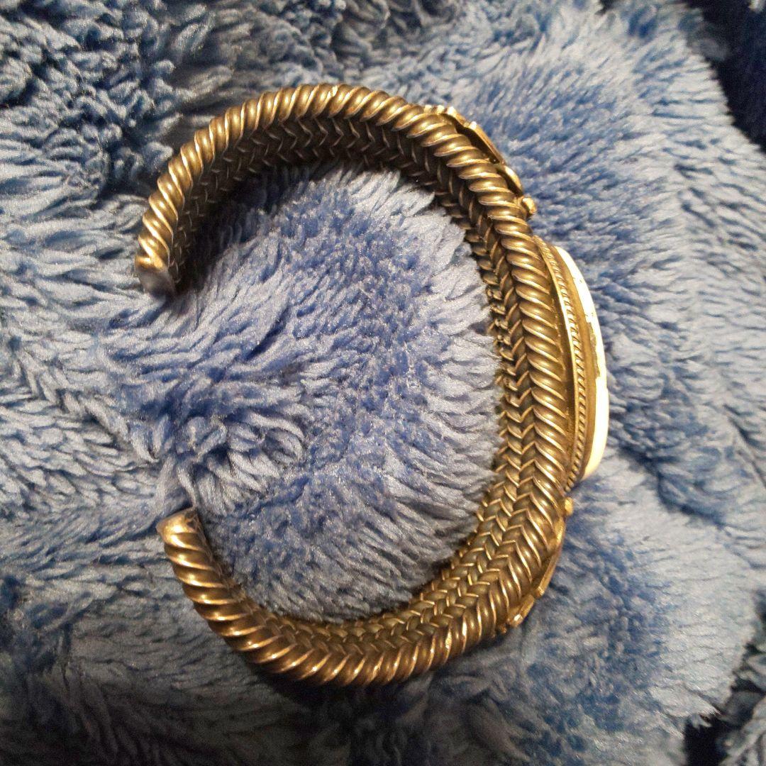 9／10迄価格！ナバホ族ゲイリーリーブス作 シルバーホワイトバッファローバングル