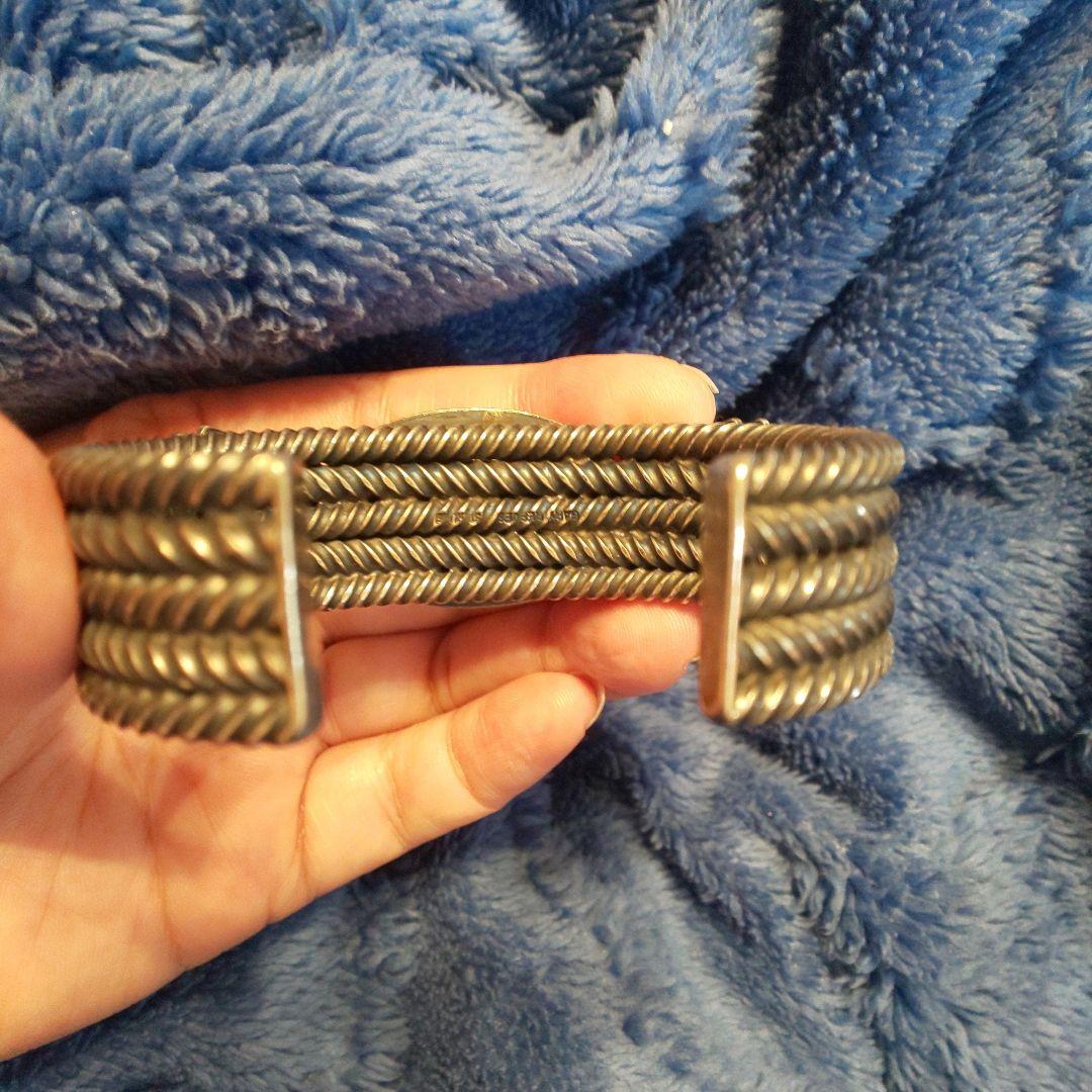 9／10迄価格！ナバホ族ゲイリーリーブス作 シルバーホワイトバッファローバングル