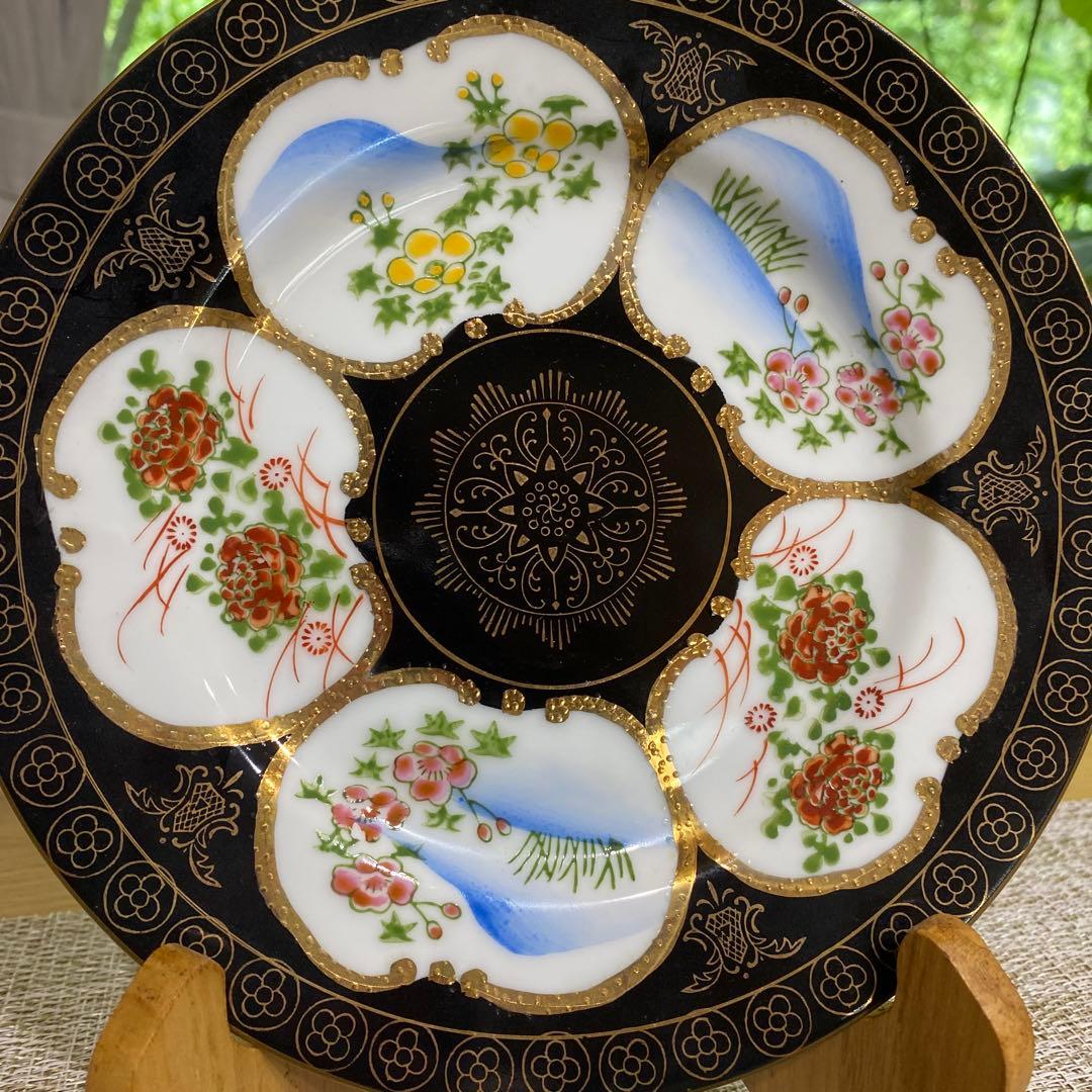 九谷焼　百田造　エッグシェルアンティーク　トリオ