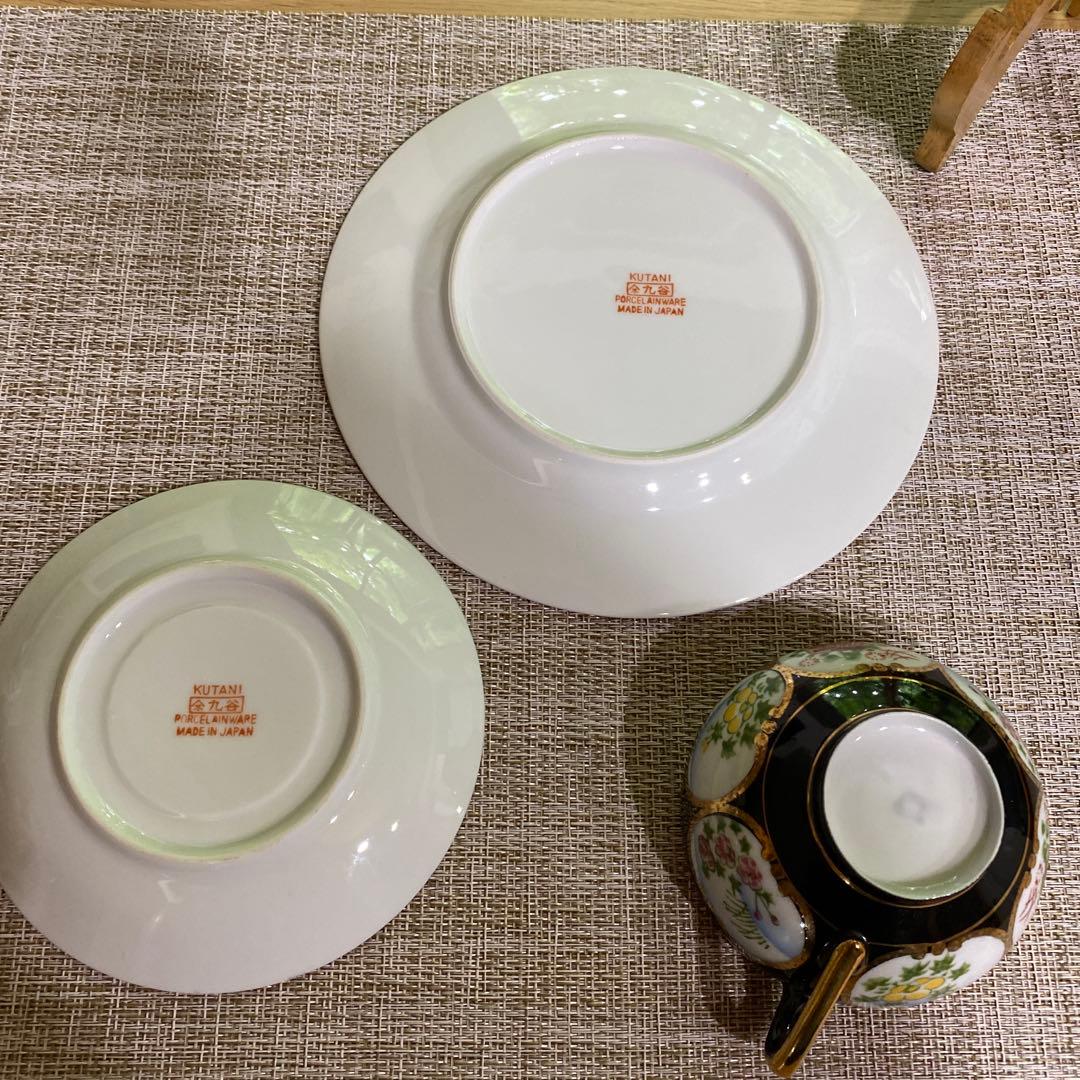 九谷焼　百田造　エッグシェルアンティーク　トリオ