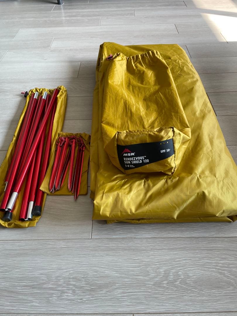 MSRエリクサー2とランデブー120タープセット アジャスタブルポール8ft