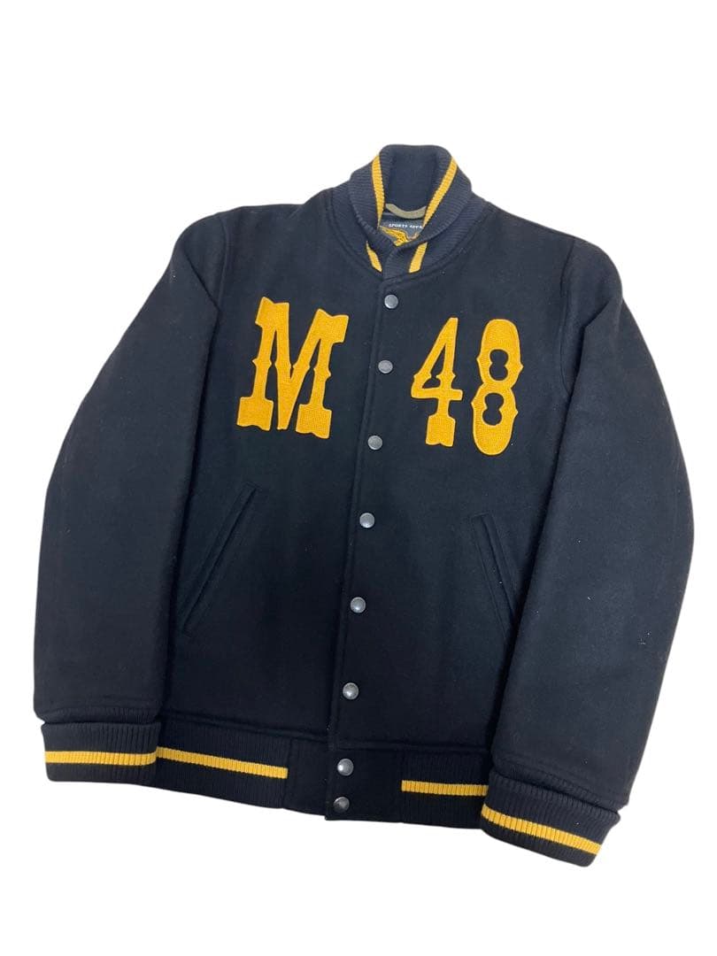 ○ 中古SCHOTT×ナノユニバース 総刺繍ウールスタジアムバーシティ