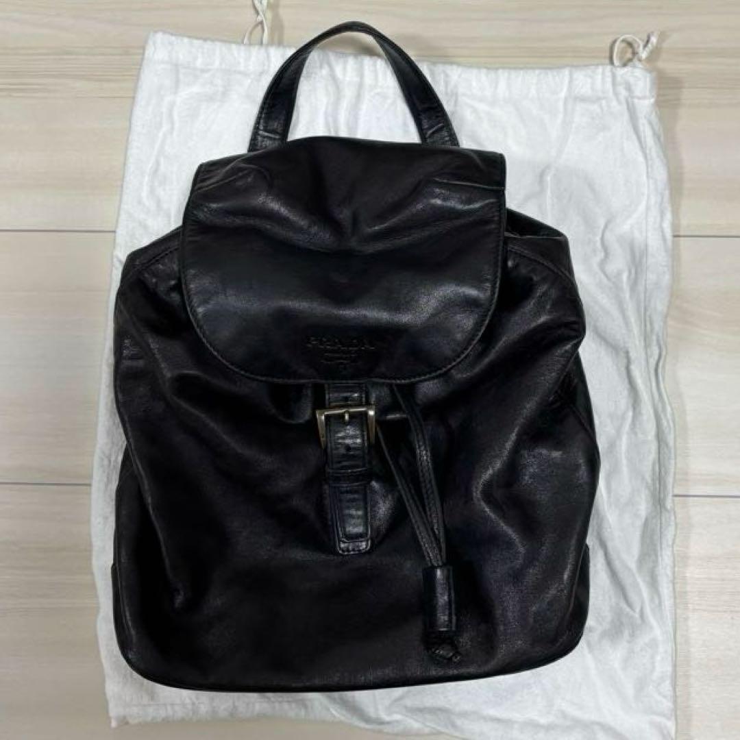 美品 PRADAプラダ リュックサック チェーンショルダー