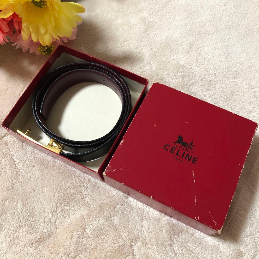 たんぽぽ　未使用に近い極美品♡ セリーヌ　ベルト　馬車　ゴールド　黒