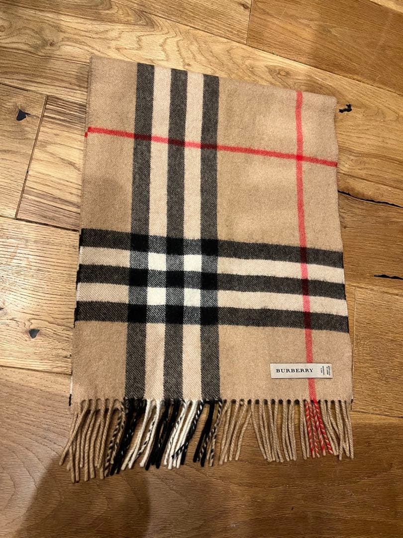 BURBERRY チェック柄カシミヤ100%マフラー