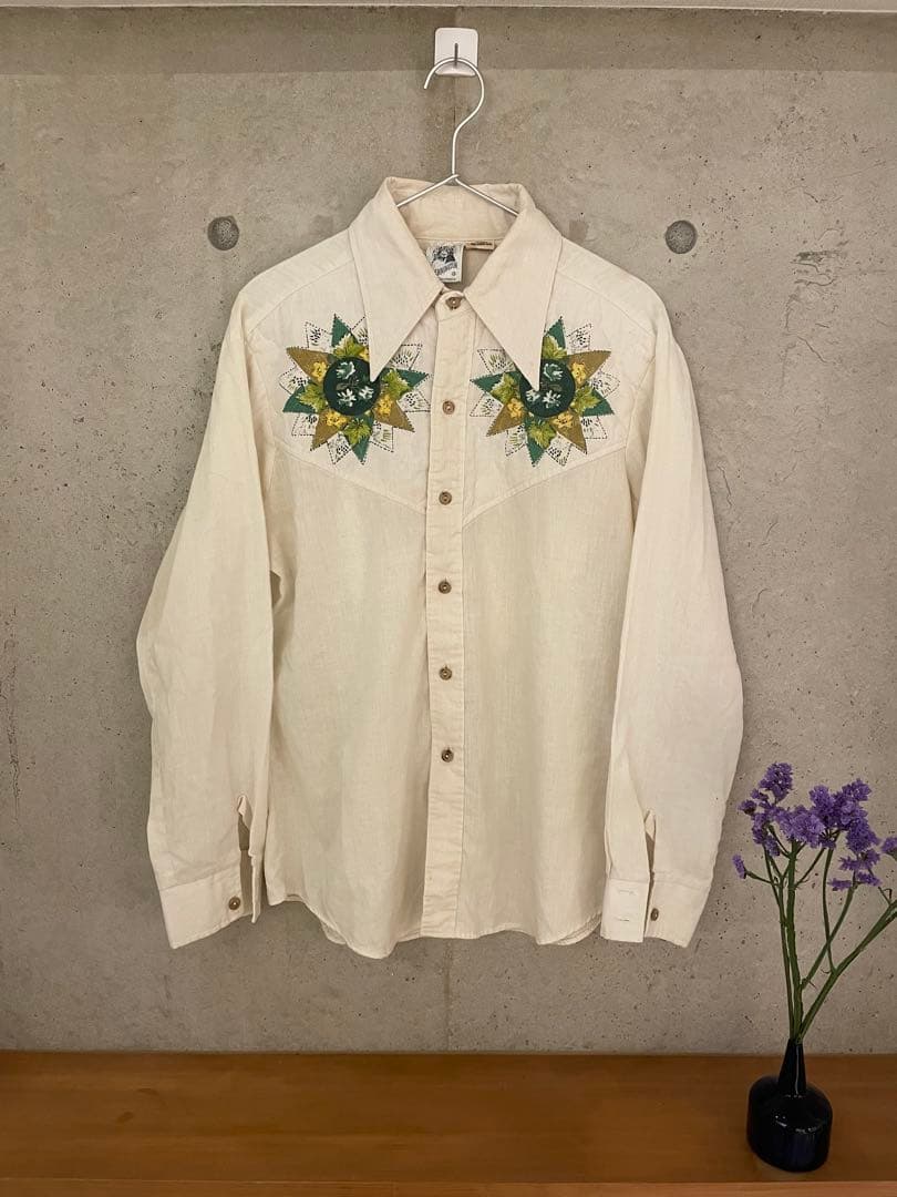 ケニントン vintage kennington 刺繍 シャツ ヴィンテージ Large 70s
