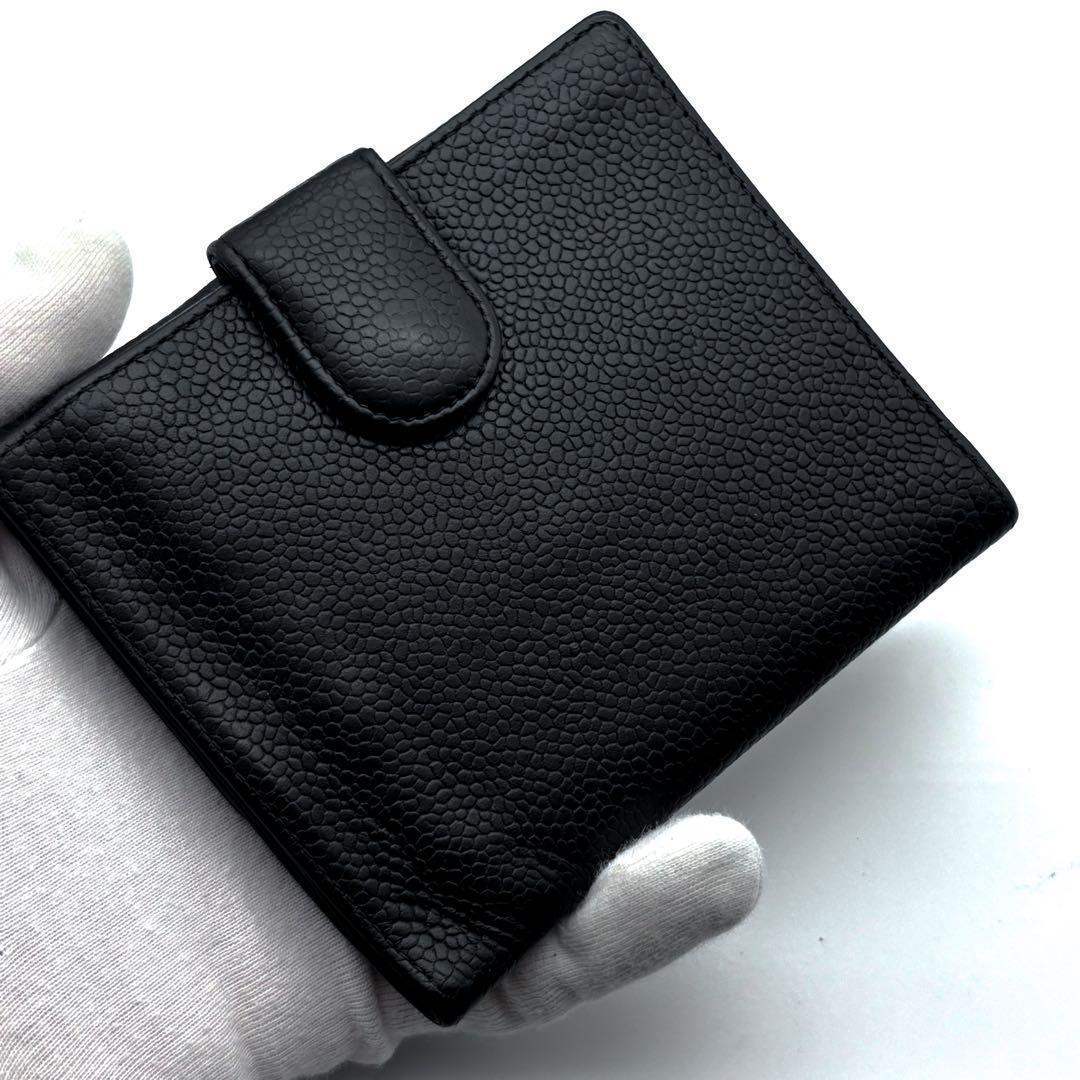 美品✨】シャネル 財布 ココステッチ キャビア Wホック 二つ折 - メルカリ