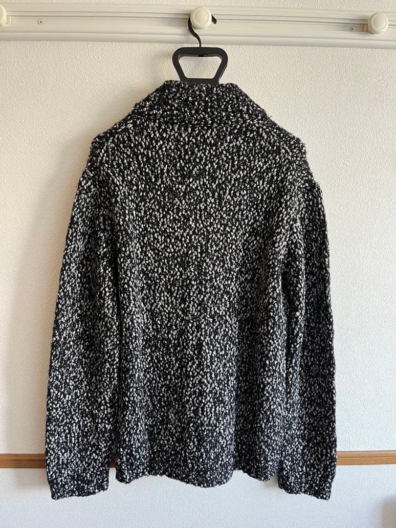 OLD Cruciani メランジ　ドライバーズニットジャンパー　白黒