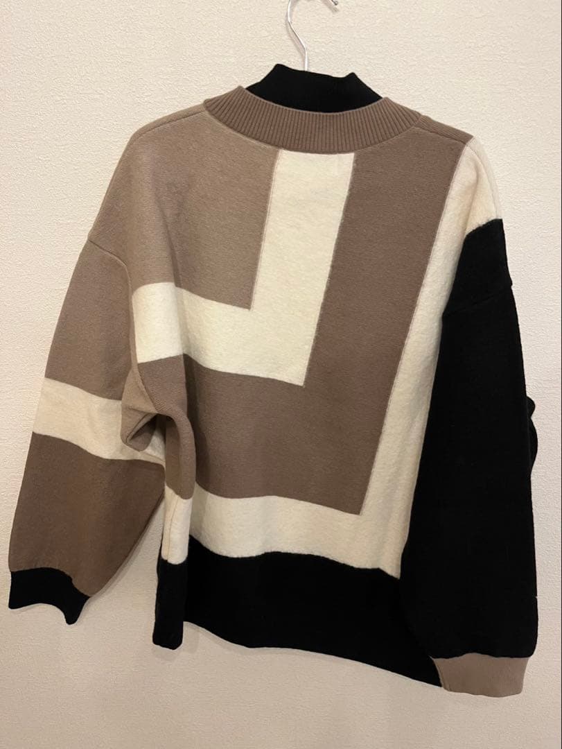 【試着のみ】クルニ　STUDIOUS別注　カラーブロック　タートルニット