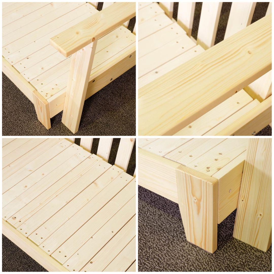 F 新品 北欧パイン ソファベッド フレーム 伸長 セミダブル すのこベッド