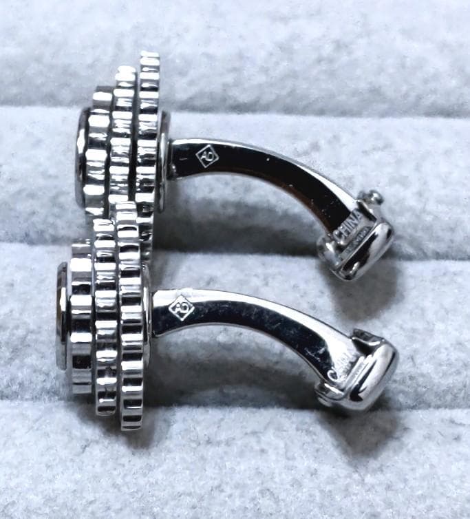 dunhill ダンヒル ADロゴ 3連ギアリング カフス 40143