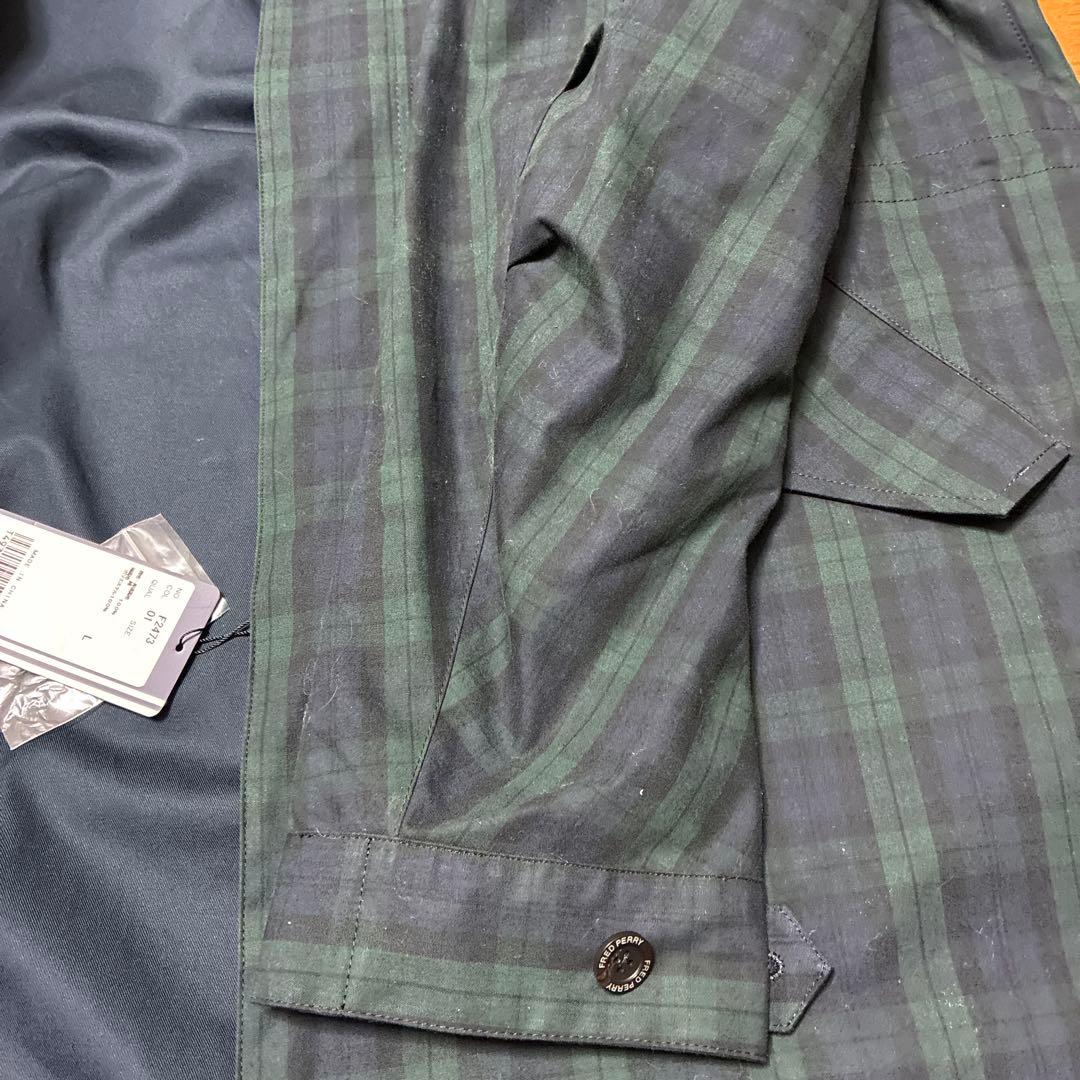 値下げ！ フレッドペリー グリーン系チェック モッズコート Lサイズ L