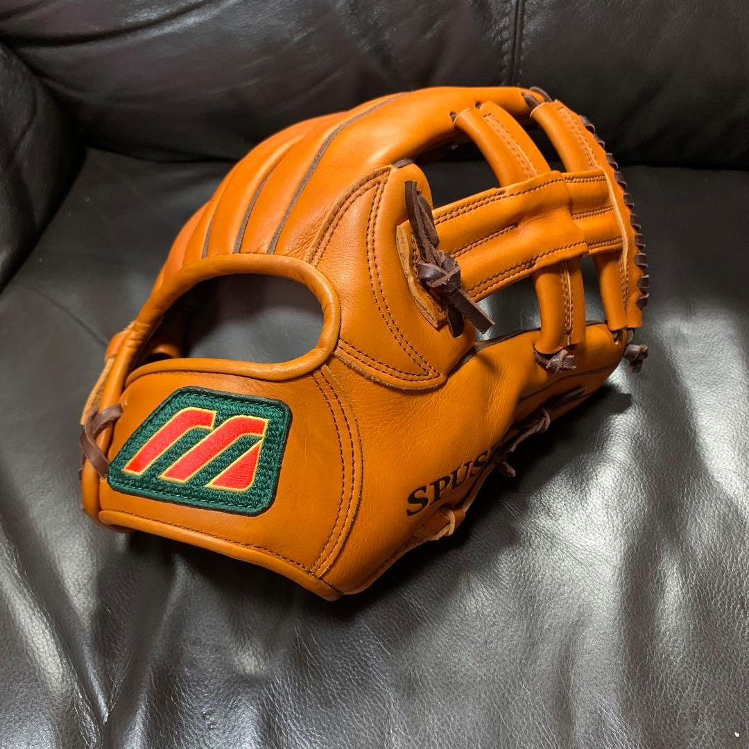 美品 ミズノ Mマーク ビューリーグ 赤ビュー 軟式用グローブ 日本製