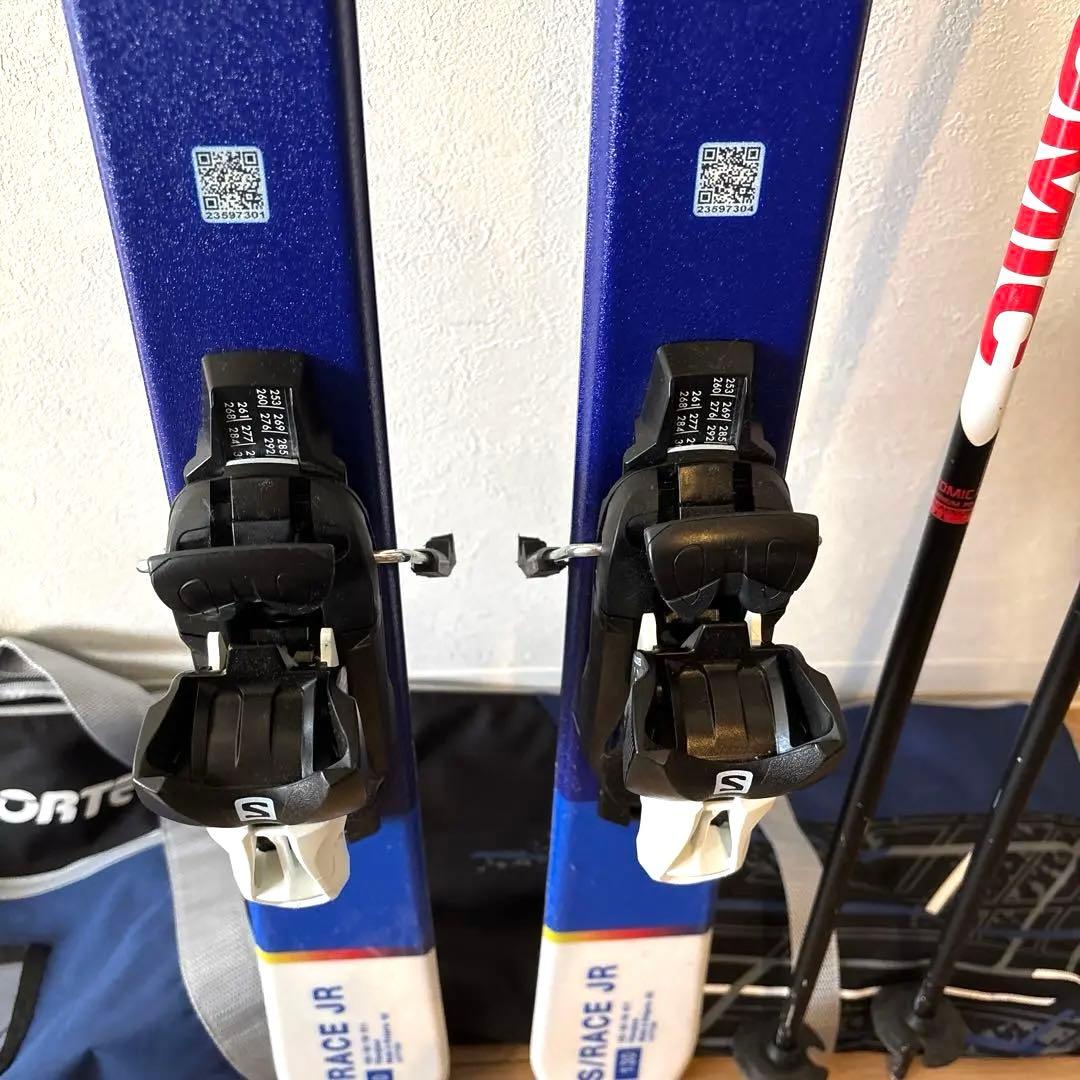 ワックス済サロモンスキー板130cm Atomicポール90cmケースセット