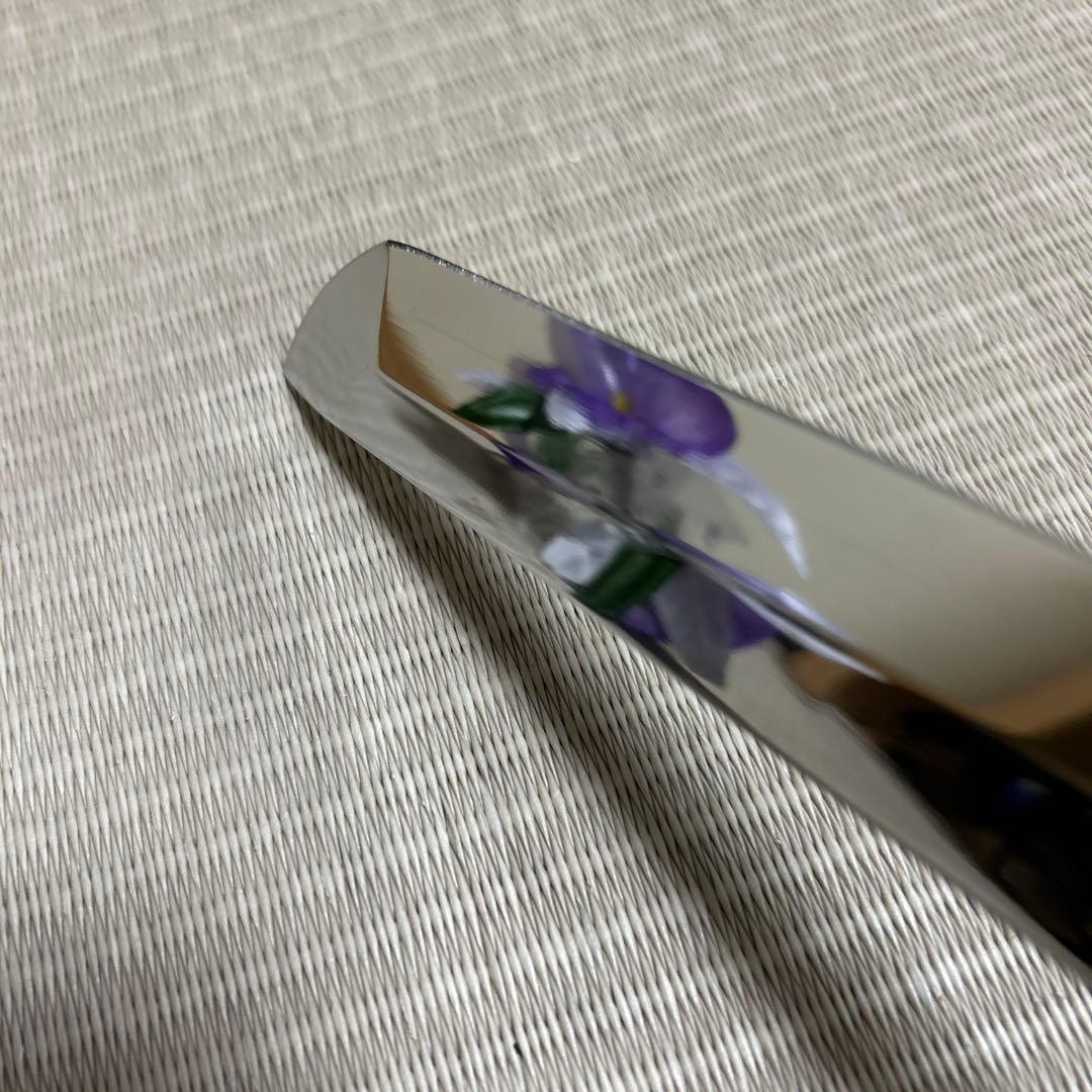 9寸　先丸　柳刃　包丁　和包丁　鏡面仕上げ　V金10号　本焼　黒檀八角柄