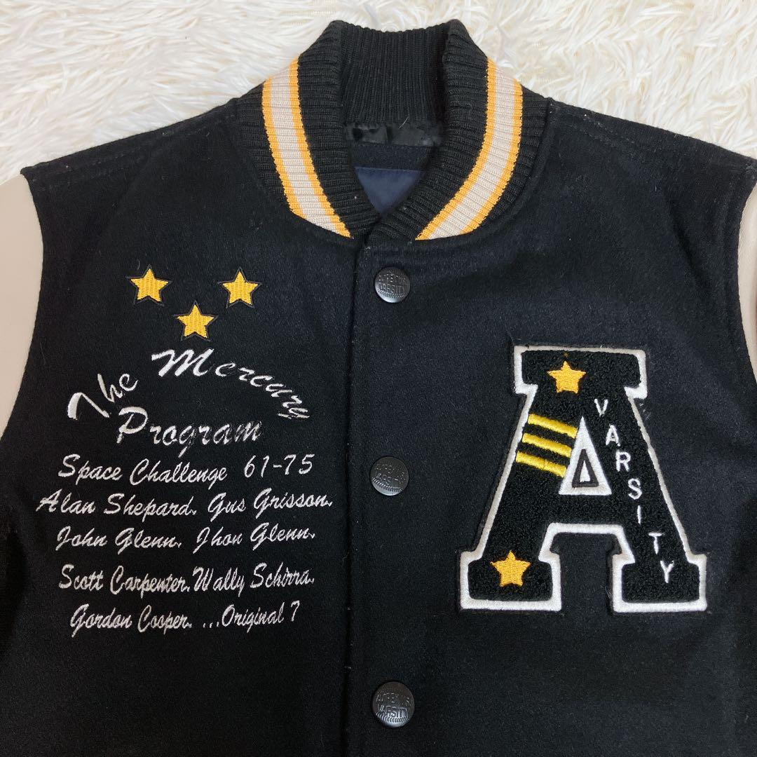 AVIREX スタジャン　レザー　羊革　ワッペン　刺繍　トラ　タイガー