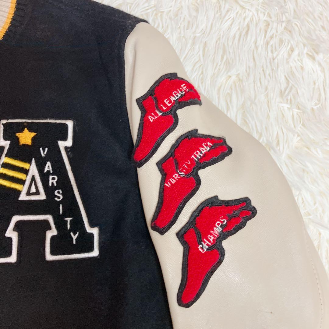 AVIREX スタジャン　レザー　羊革　ワッペン　刺繍　トラ　タイガー