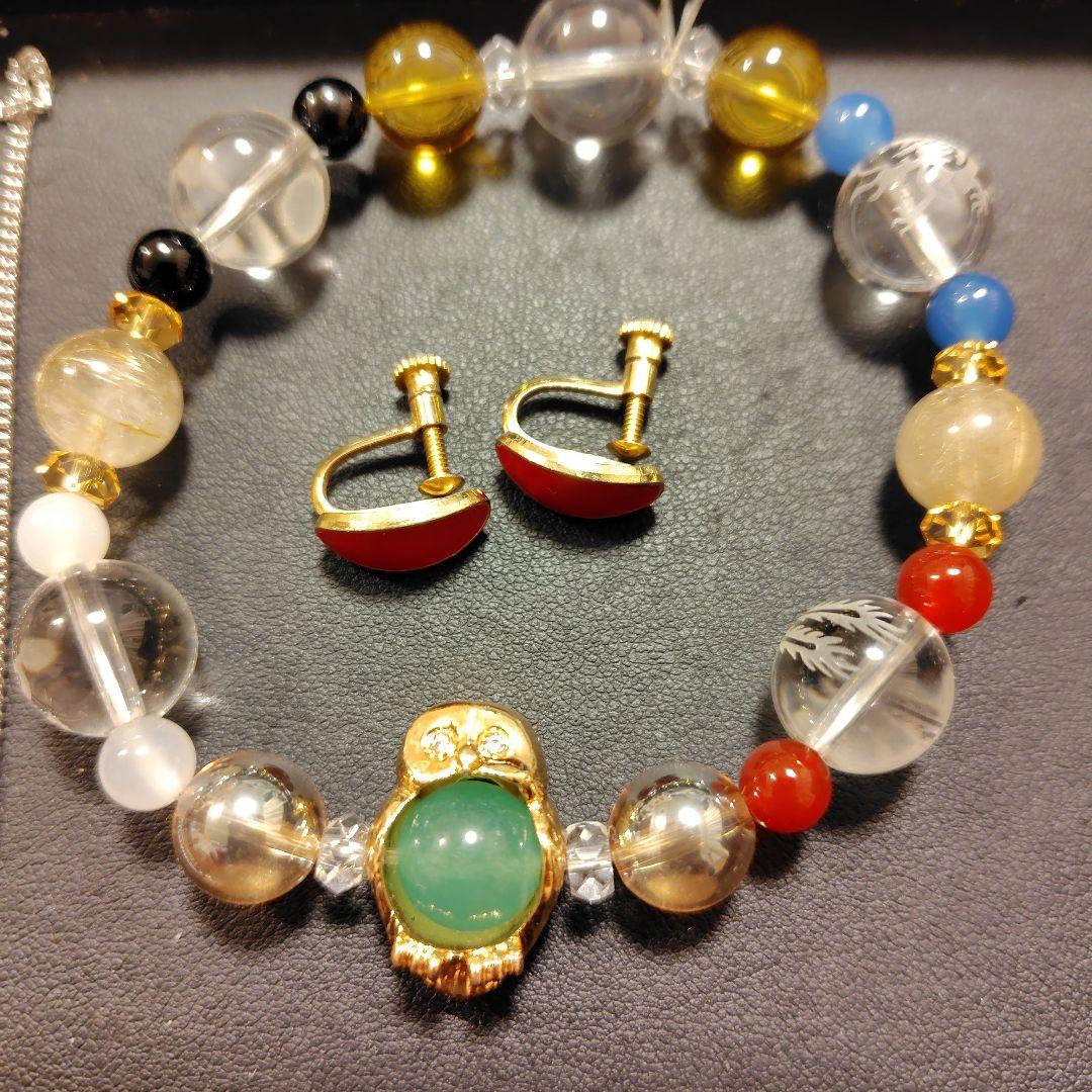 58【遺品整理・生前整理】フクロウ アクセサリー ネックレス ブローチ