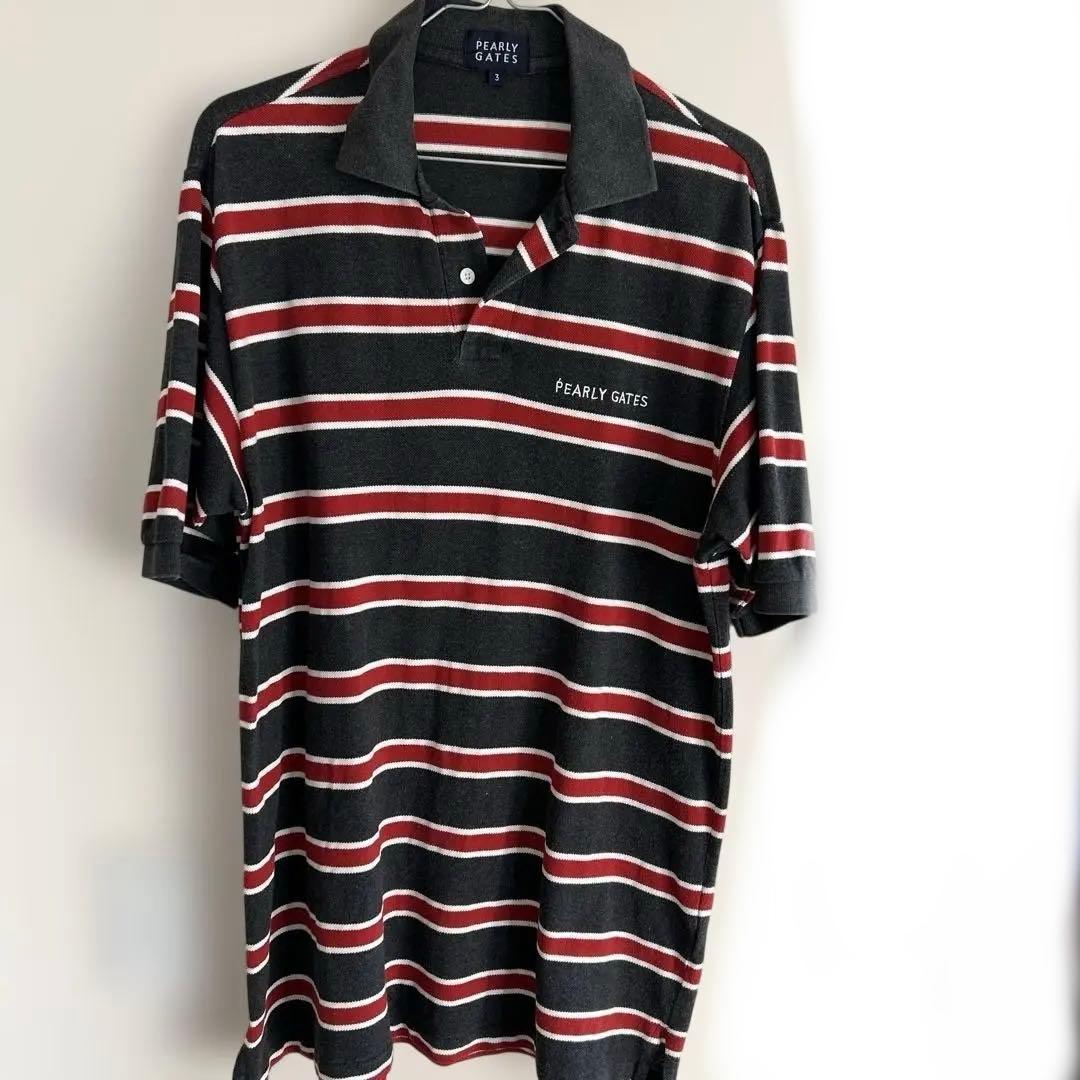 PEARLY GATES ストライプ ポロシャツ サイズ3 - メルカリ