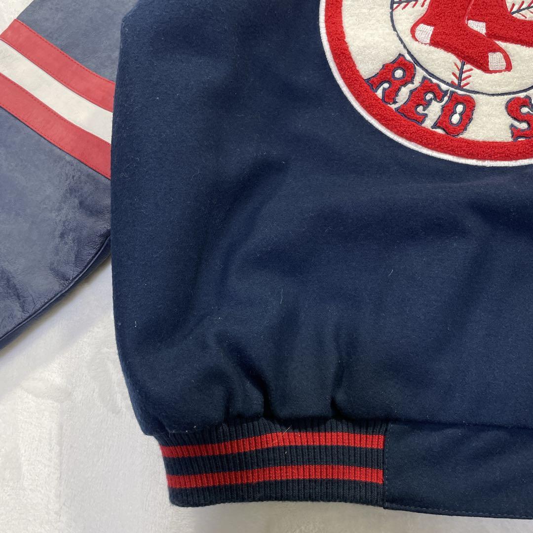 MBL REDSOX スタジャン　2way L ネイビー　ウール　レザー