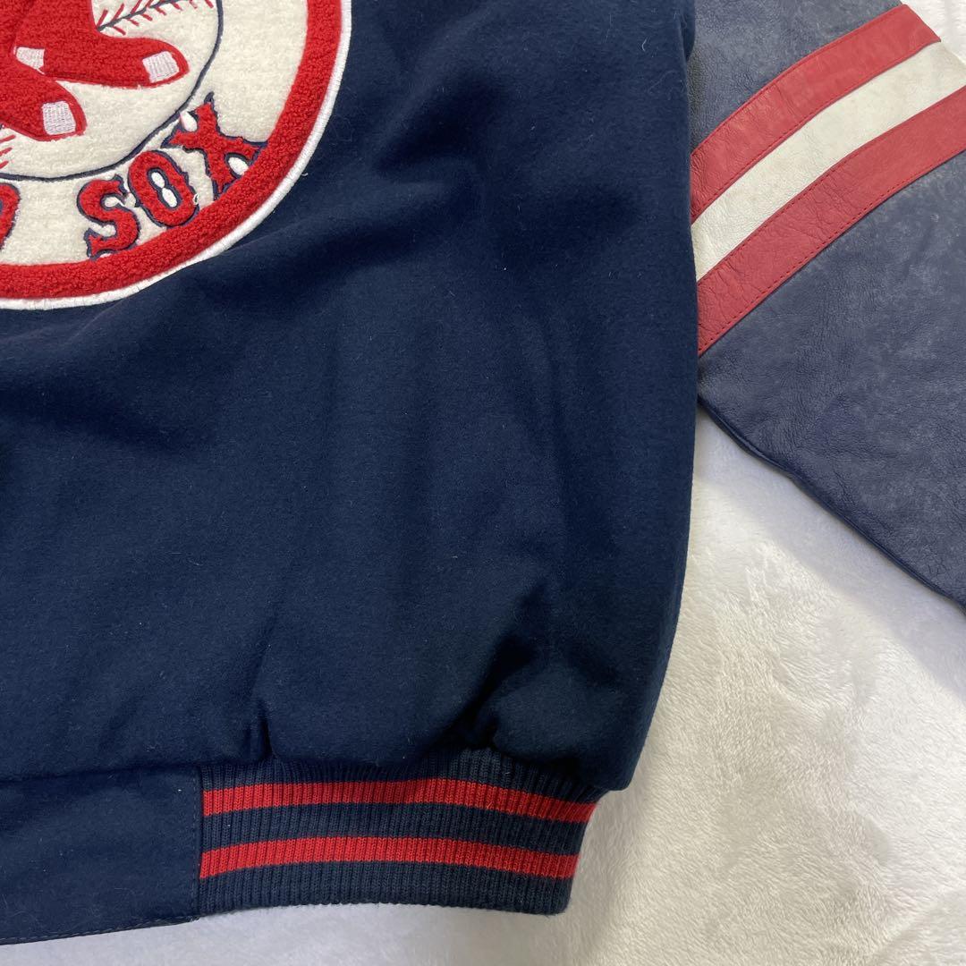 MBL REDSOX スタジャン　2way L ネイビー　ウール　レザー