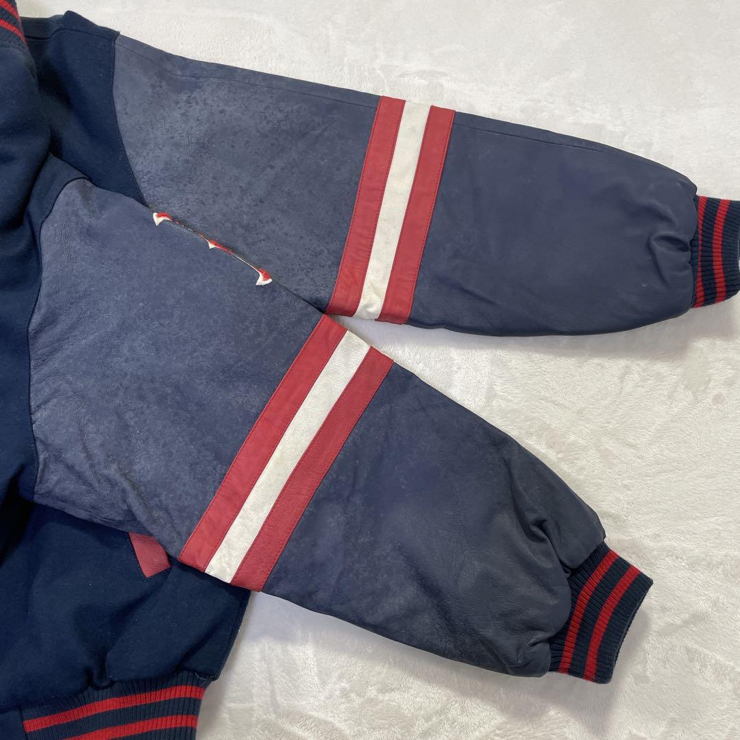 MBL REDSOX スタジャン　2way L ネイビー　ウール　レザー