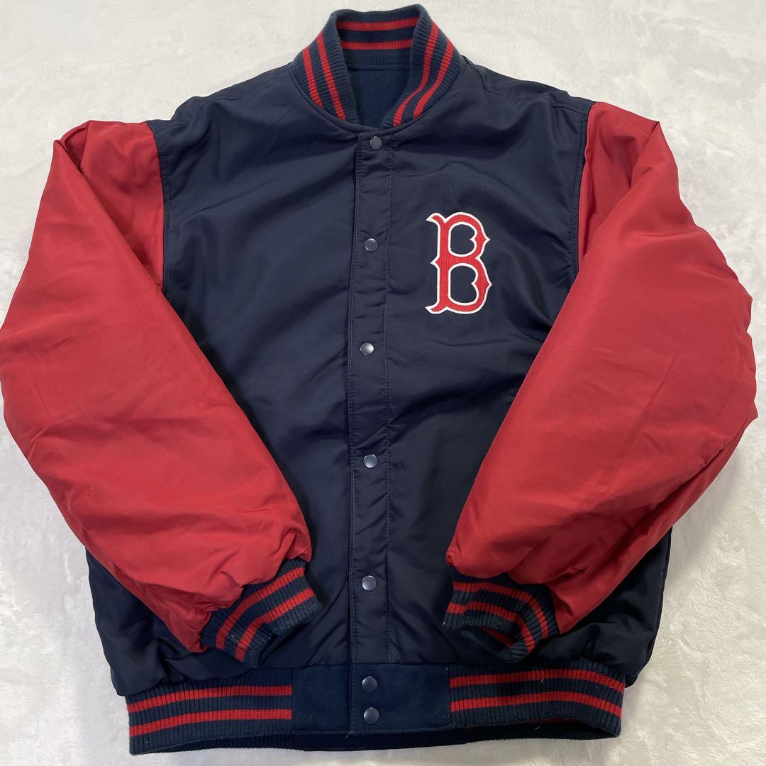 MBL REDSOX スタジャン　2way L ネイビー　ウール　レザー