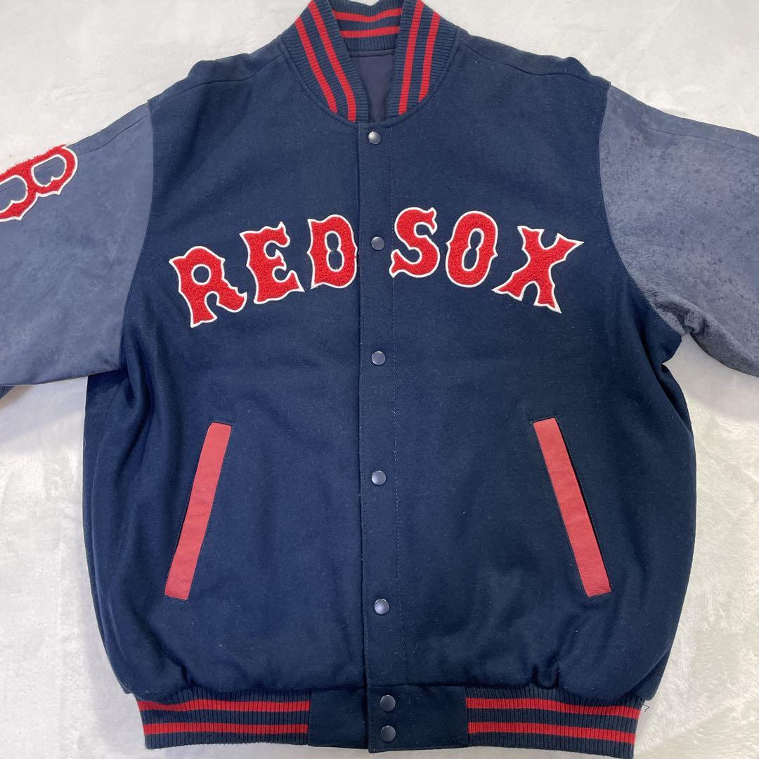 MBL REDSOX スタジャン　2way L ネイビー　ウール　レザー