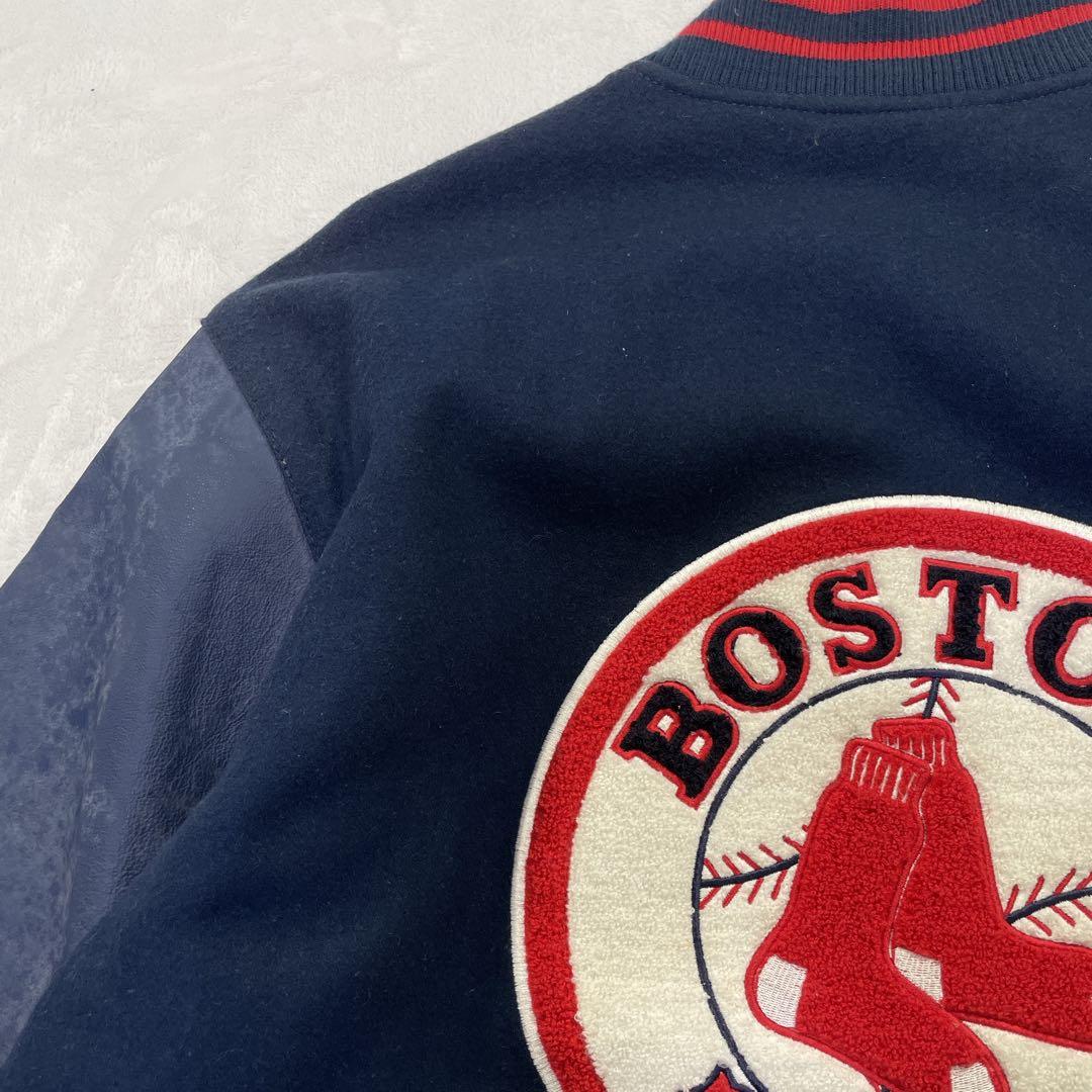 MBL REDSOX スタジャン　2way L ネイビー　ウール　レザー
