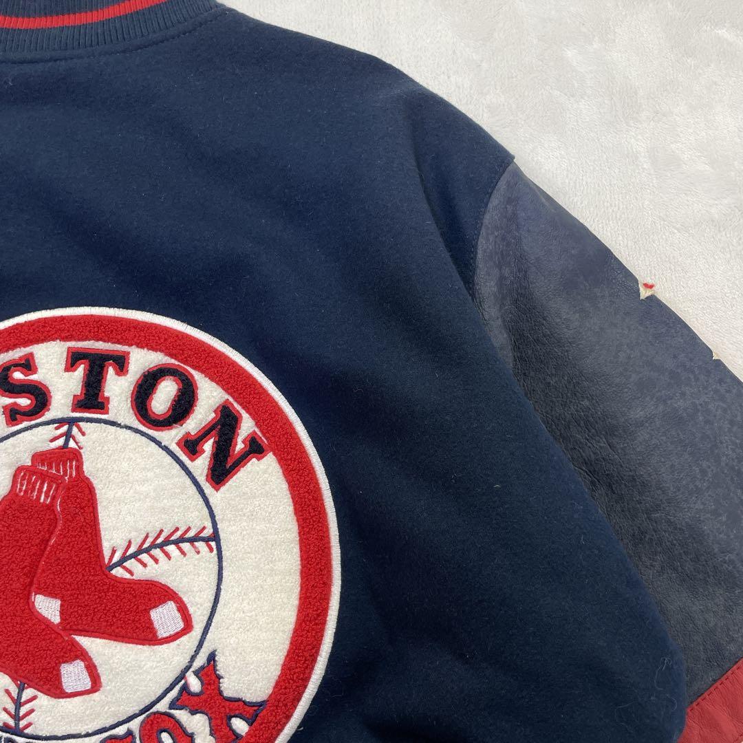 MBL REDSOX スタジャン　2way L ネイビー　ウール　レザー