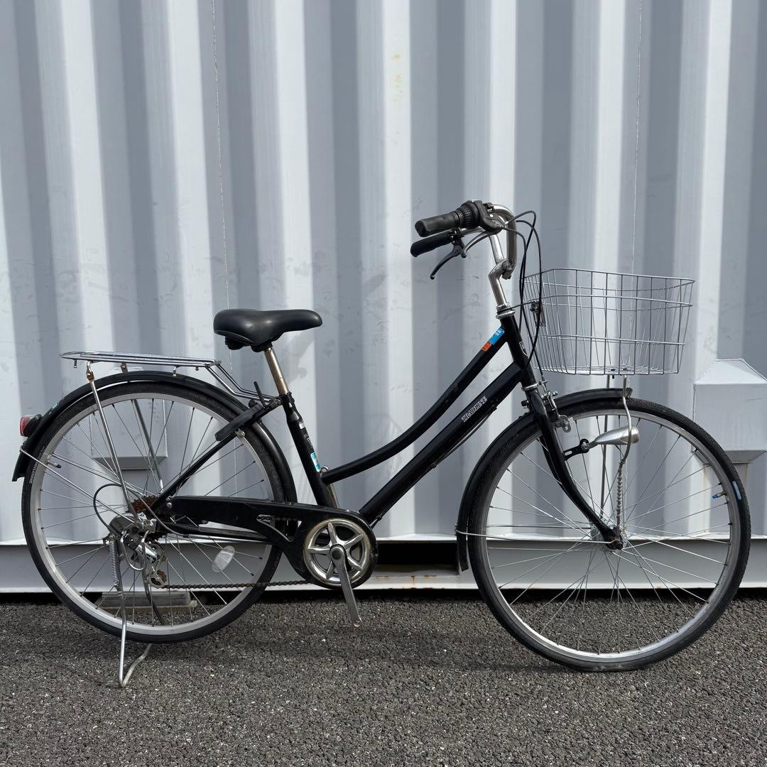 みき　街乗り用自転車 26インチ カゴ/鍵/オートライト/6段変速付