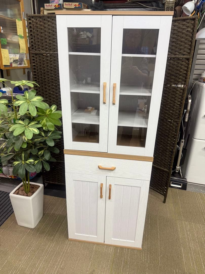 超美品】ナフコ セリカシリーズ キャビネット 食器棚60HD 60Gセット