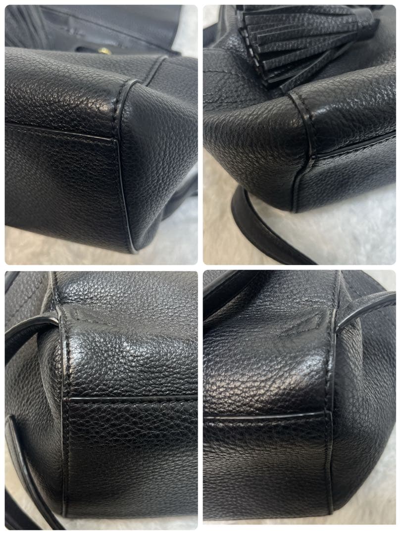 【美品】トリーバーチ　ロビンソン リュック タッセル レザー ブラック